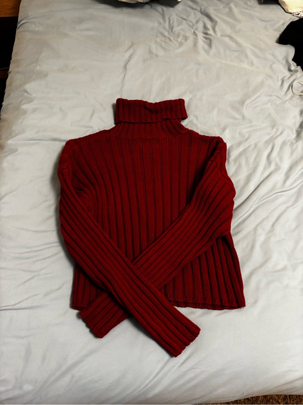 Women's Ribbed Red Turtleneck Sweater